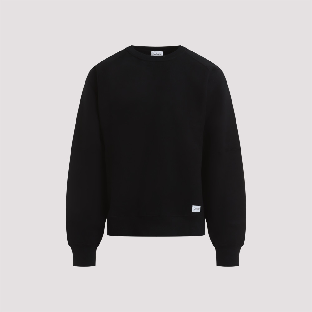 Shop Saint Laurent Black Cotton Oversize Sweatshirt