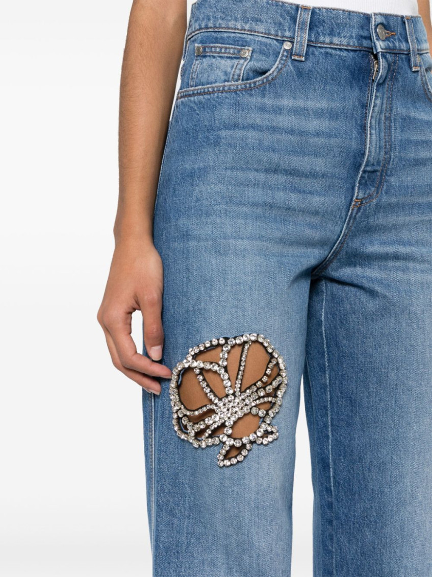 Stella McCartney Blue Crystal Embellished Jeans for Women Online