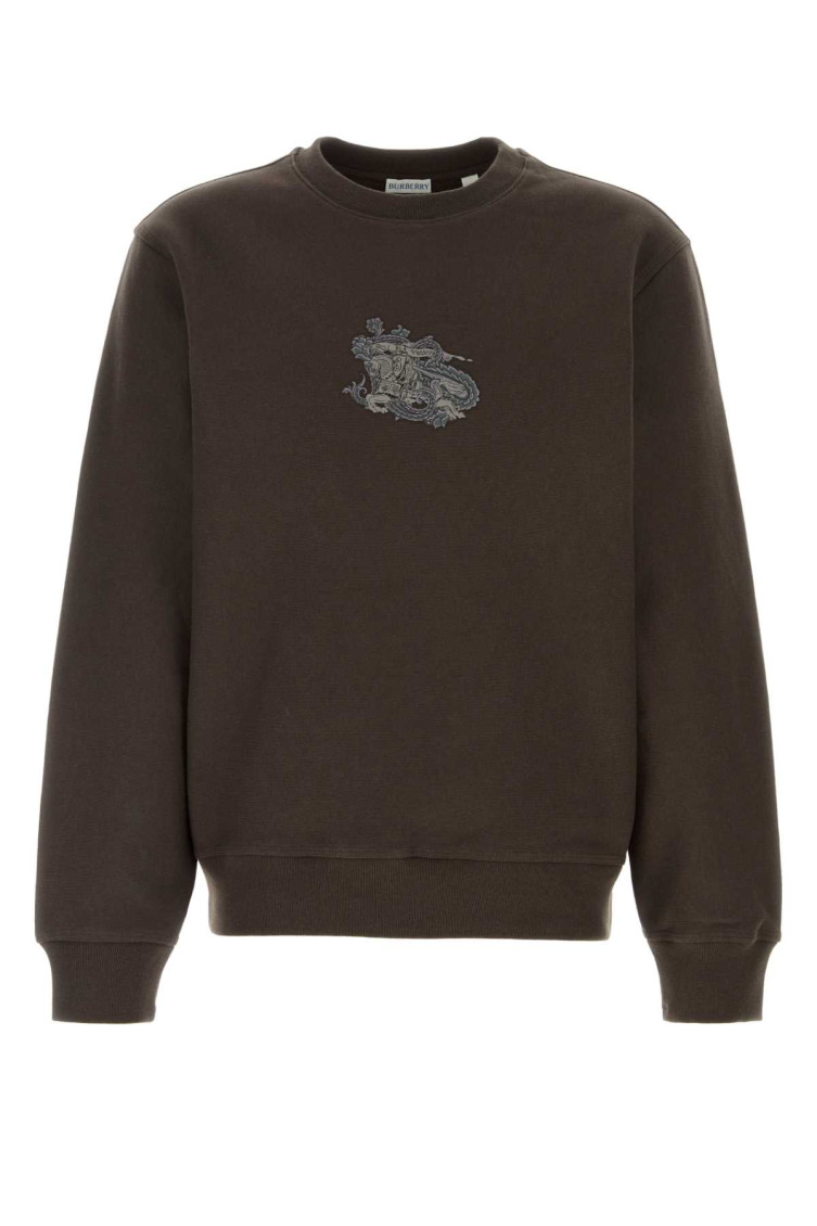 Burberry Brown Paisley Ekd Cotton Blend Sweatshirt In Brown