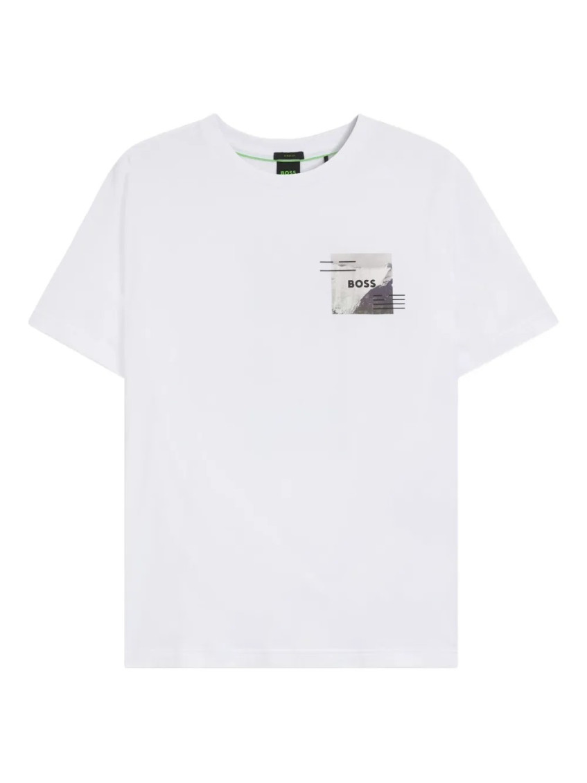 Hugo Boss Boss By  Men's Decorative Reflective Relaxed-fit T-shirt In White