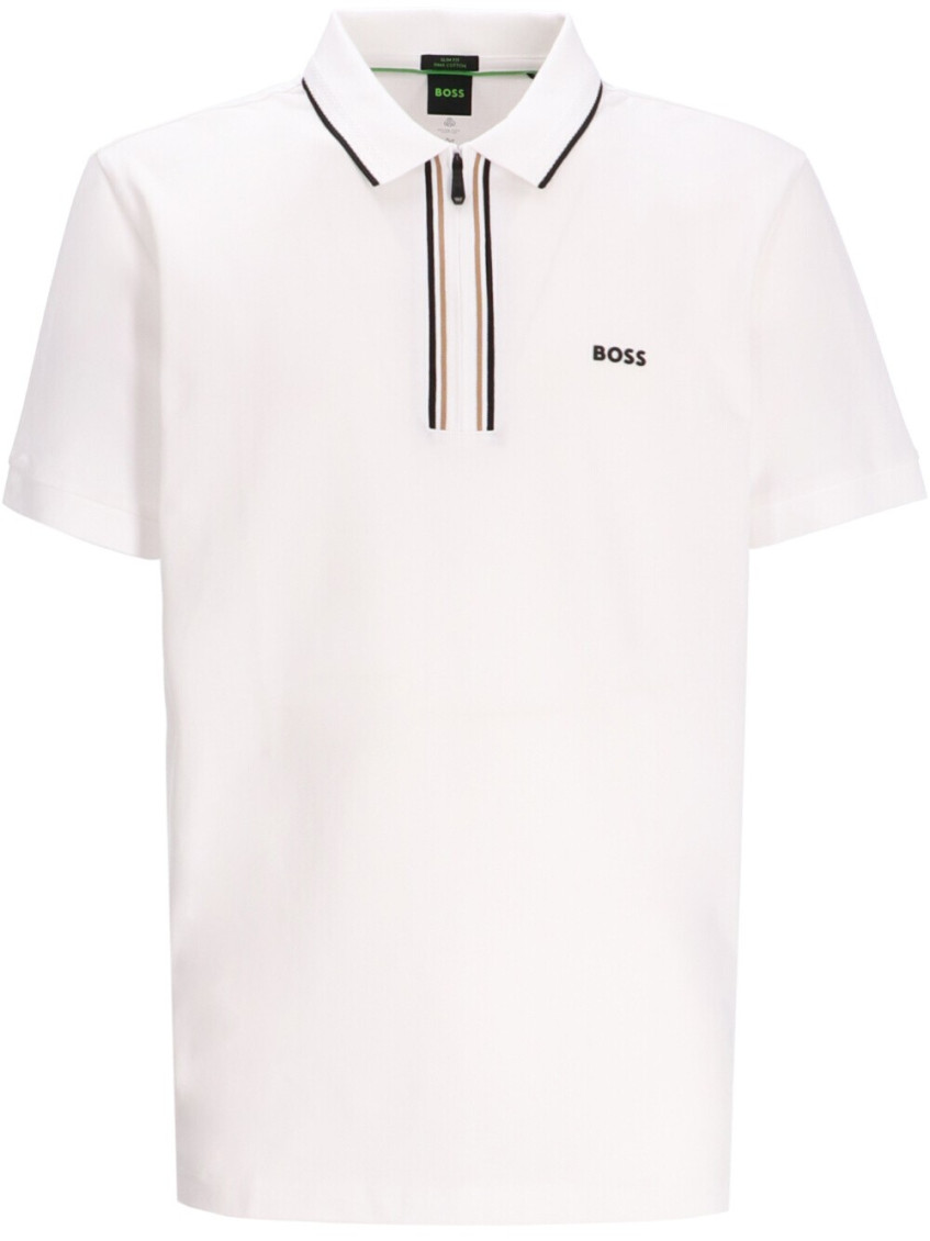 Hugo Boss White Slim Fit Logo Polo In White