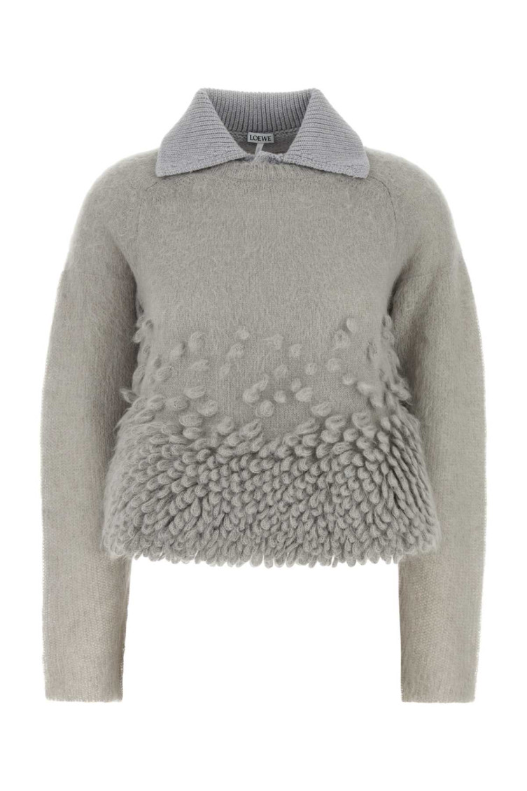 Loewe Polo In Misto Mohair Grigio Donna In Grey