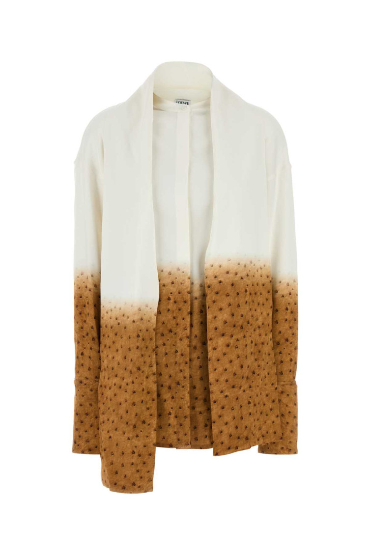 Loewe Camicia In Crepe Stampato Donna In Multicolor