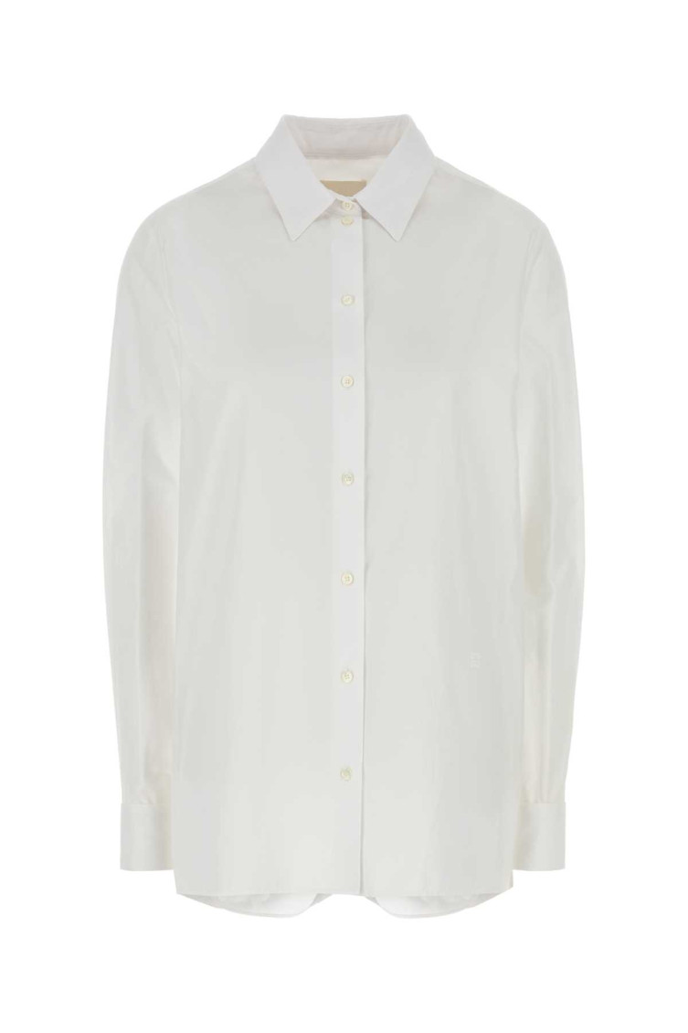 Givenchy Oversized Shirt In Poplin With Open Back In White