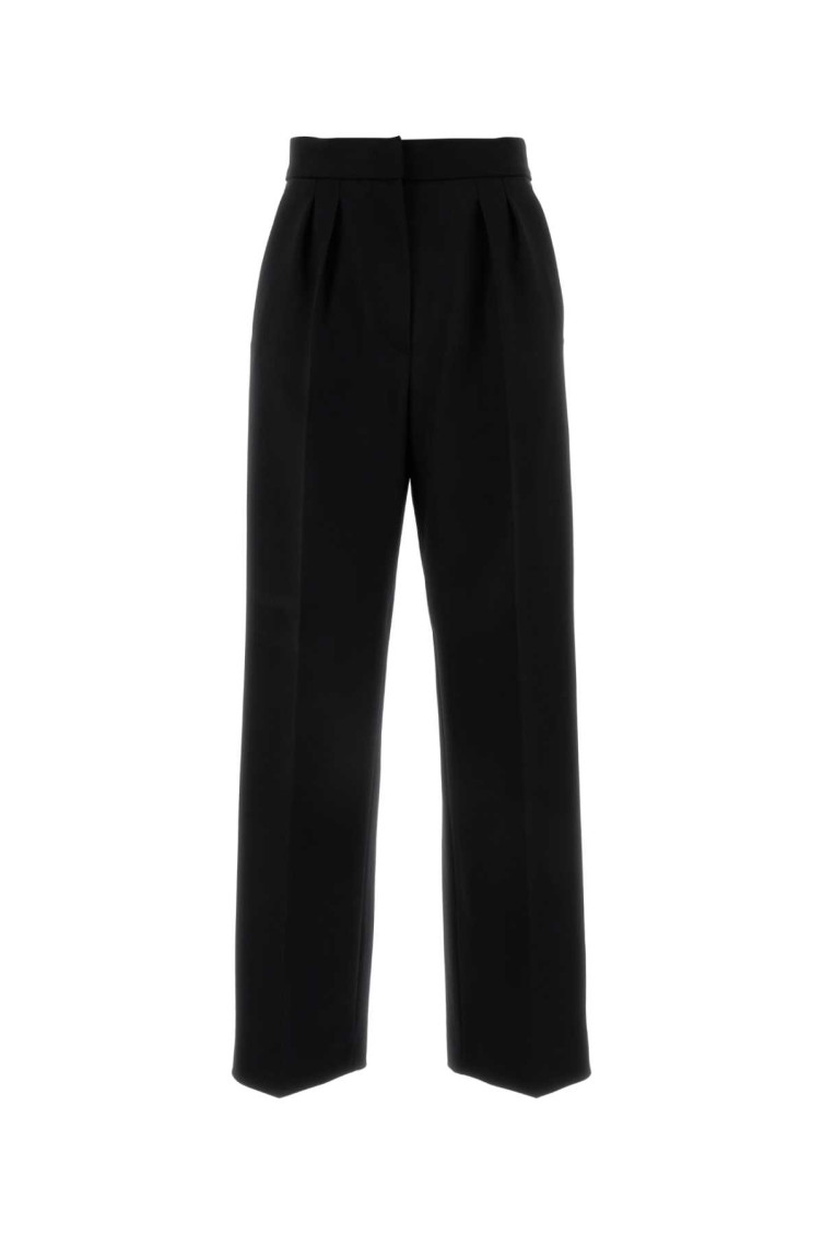 Max Mara Black Stretch Wool Verbano Pant In Black