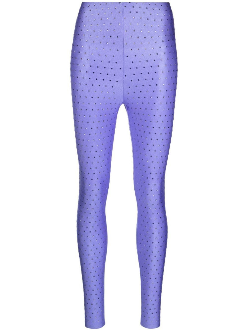 The Andamane Crystal High-waisted Skinny Leggings In Light Purple