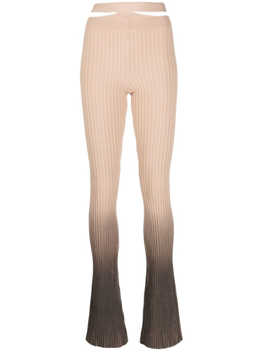 Andreädamo Andreādamo Knit Flare Pants In Brown