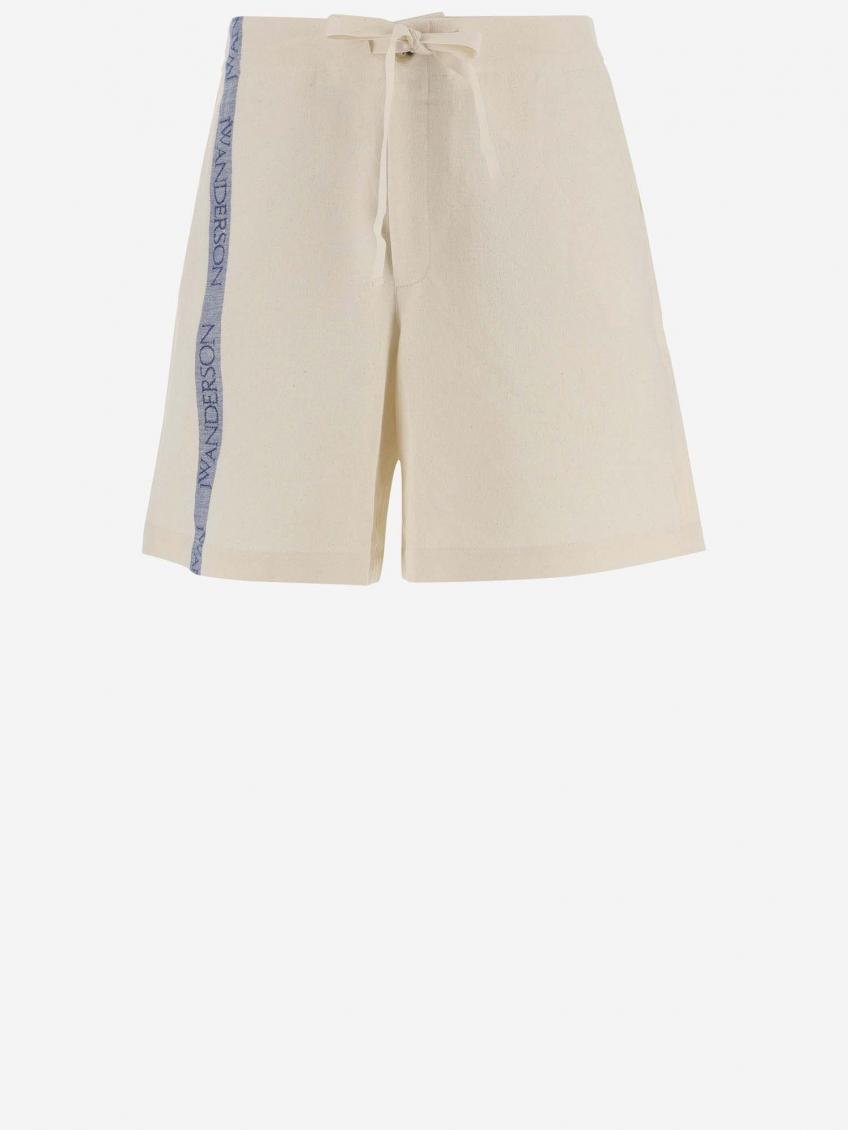 Jw Anderson Linen And Cotton Shorts In White