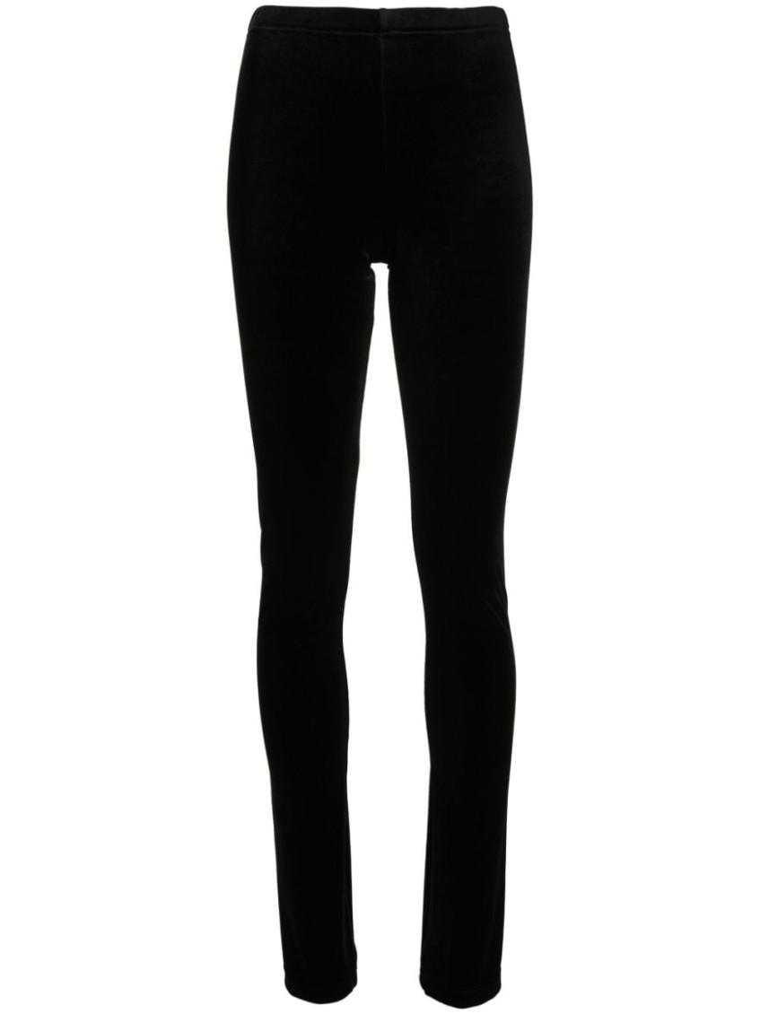 Shop Junya Watanabe Black Black Velvet Skinny Trousers