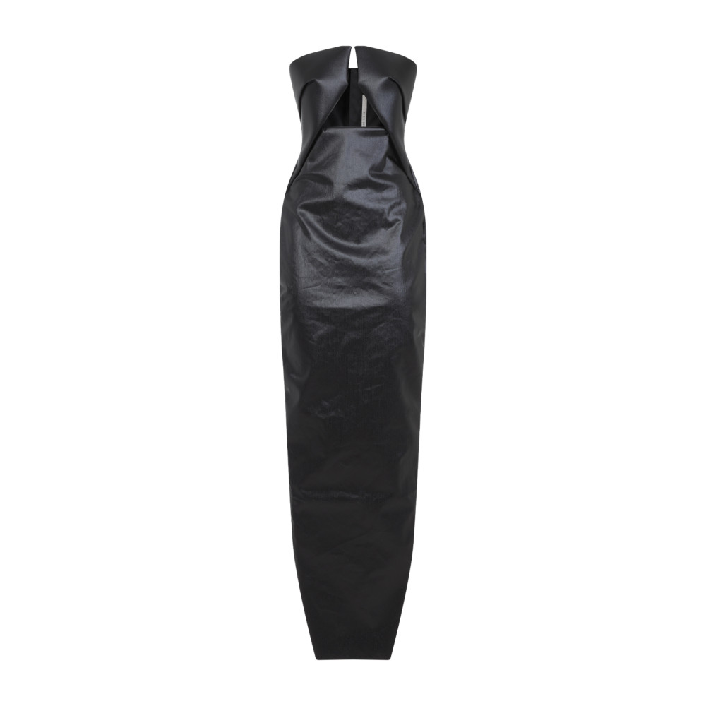 Rick Owens Form-fitting Black Evening Dress With Cutout Neckline In Black