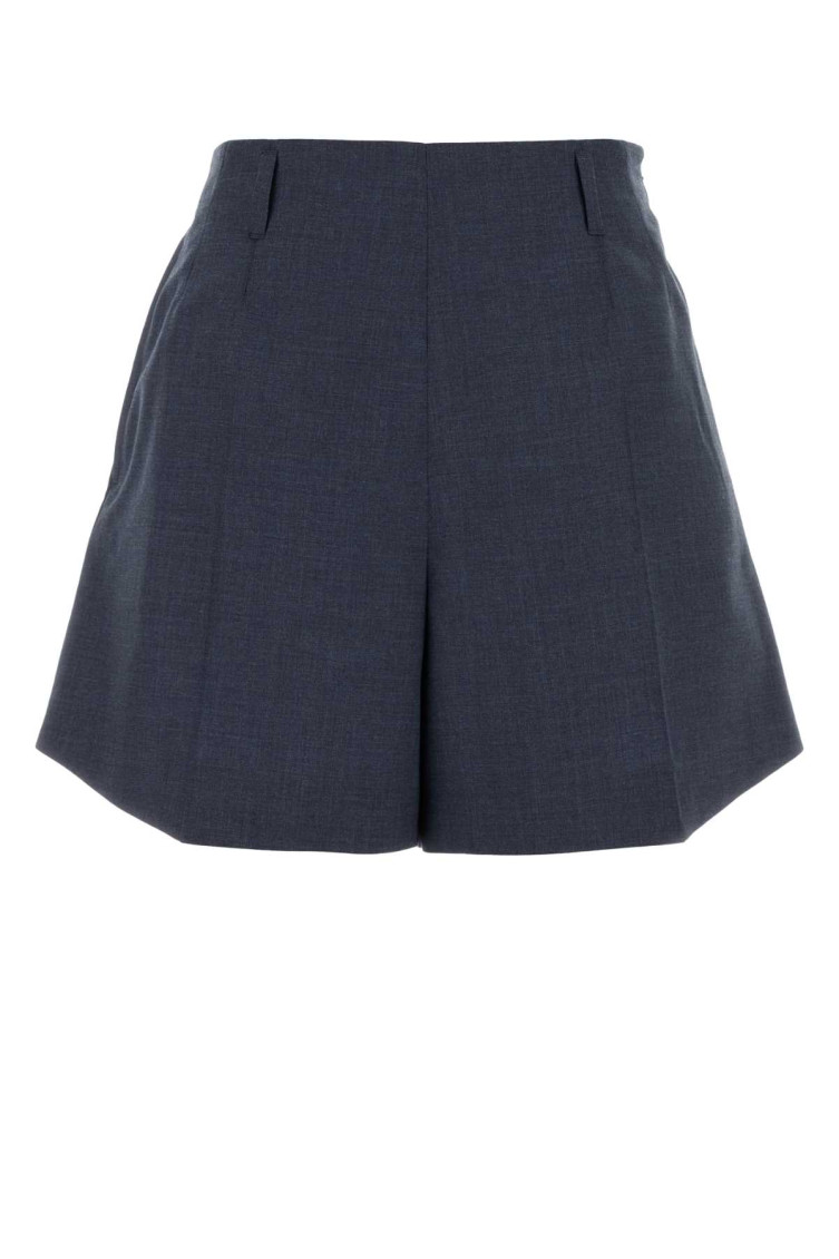Givenchy Wool Shorts With Front Pleats And Pockets In Navy Blue