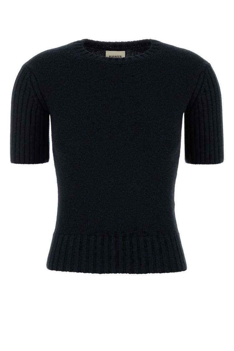 Khaite Midnight Blue Mia Knitted Top In Navy Blue