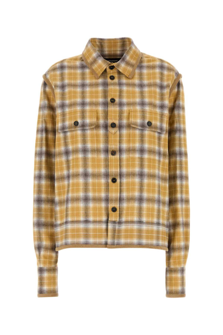 Dsquared2 Dsquared Embroidered Flannel Shirt In Yellow