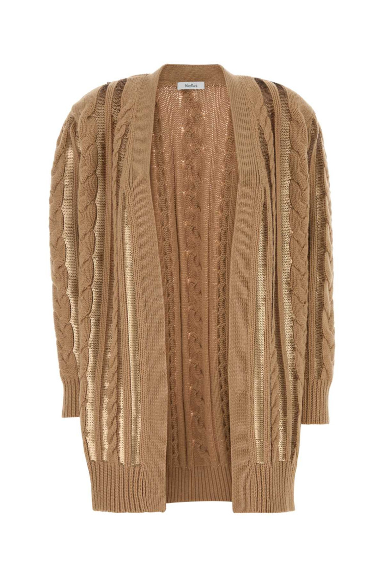 MAX MARA BROWN MIRCO CARDIGAN
