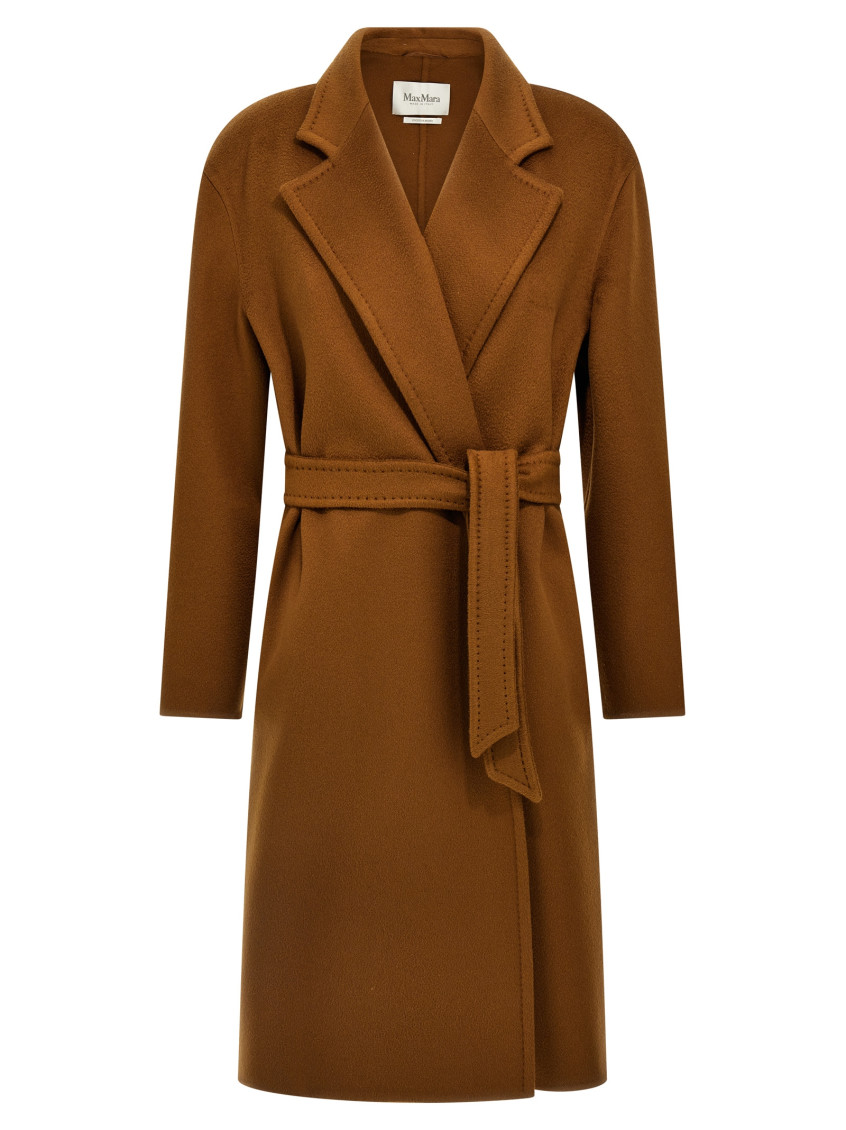 Max Mara Maxmara Women Melinda - Cashmere Midi Coat With Belt In Brown