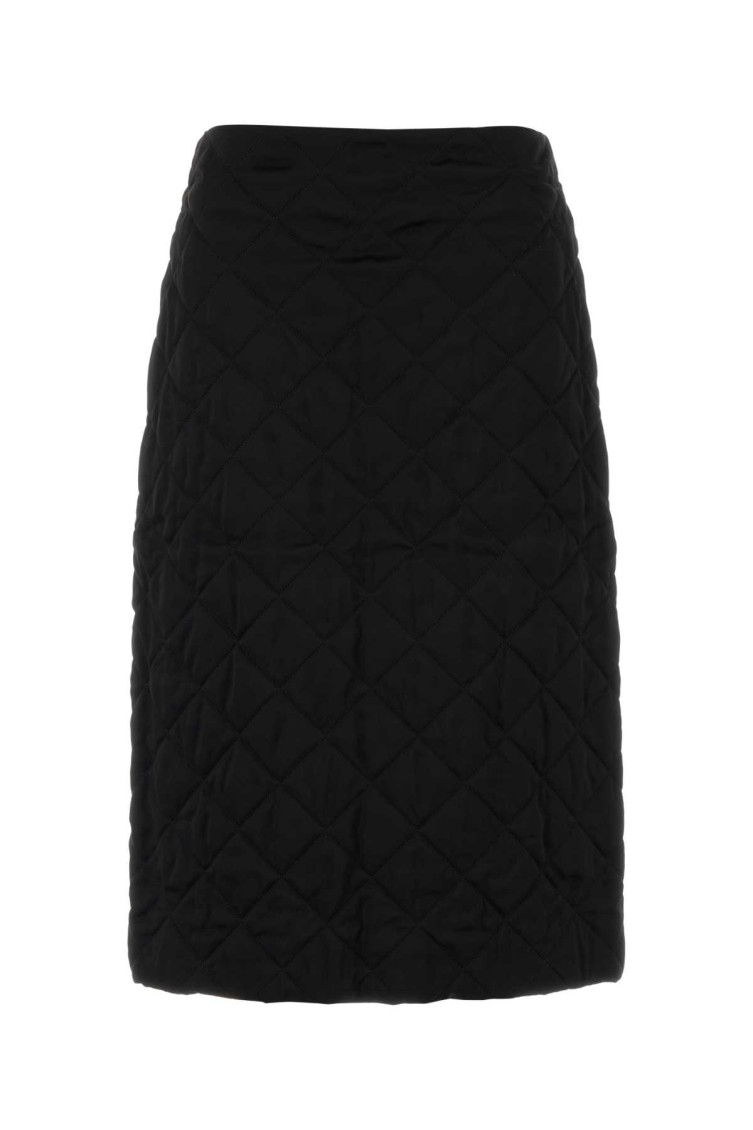 Jil Sander Black A-line Quilted Midi Skirt In Black