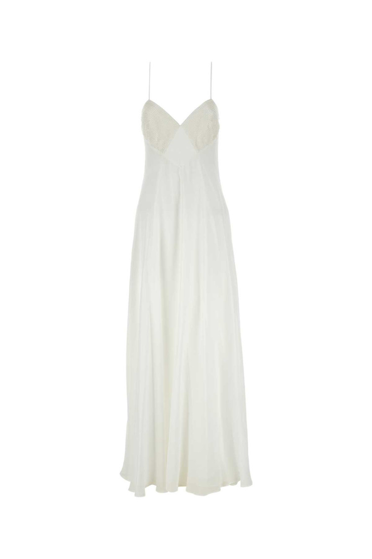 Max Mara Calmi Georgette Maxi Dress In White