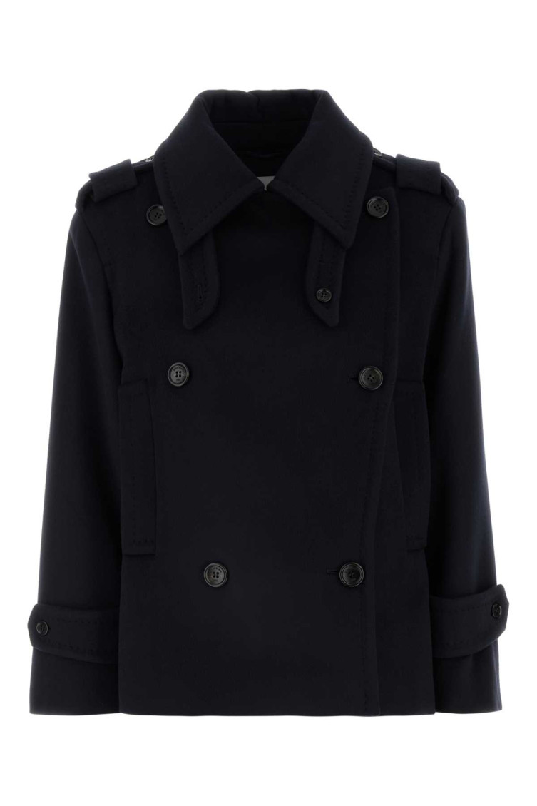 Max Mara Laveno Double-breasted Wool And Cashmere-blend Felt Coat In Dark Blue