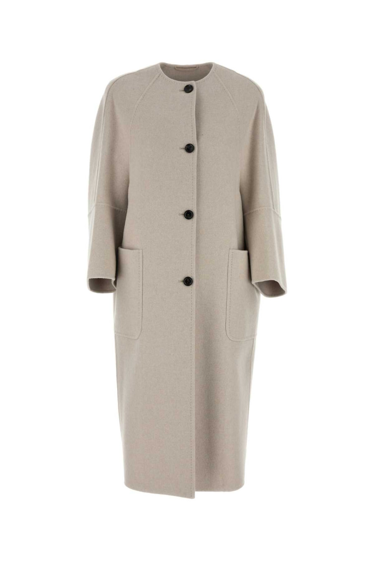 Max Mara Cappotto Album1234 In Cashmere Sabbia Donna In Beige