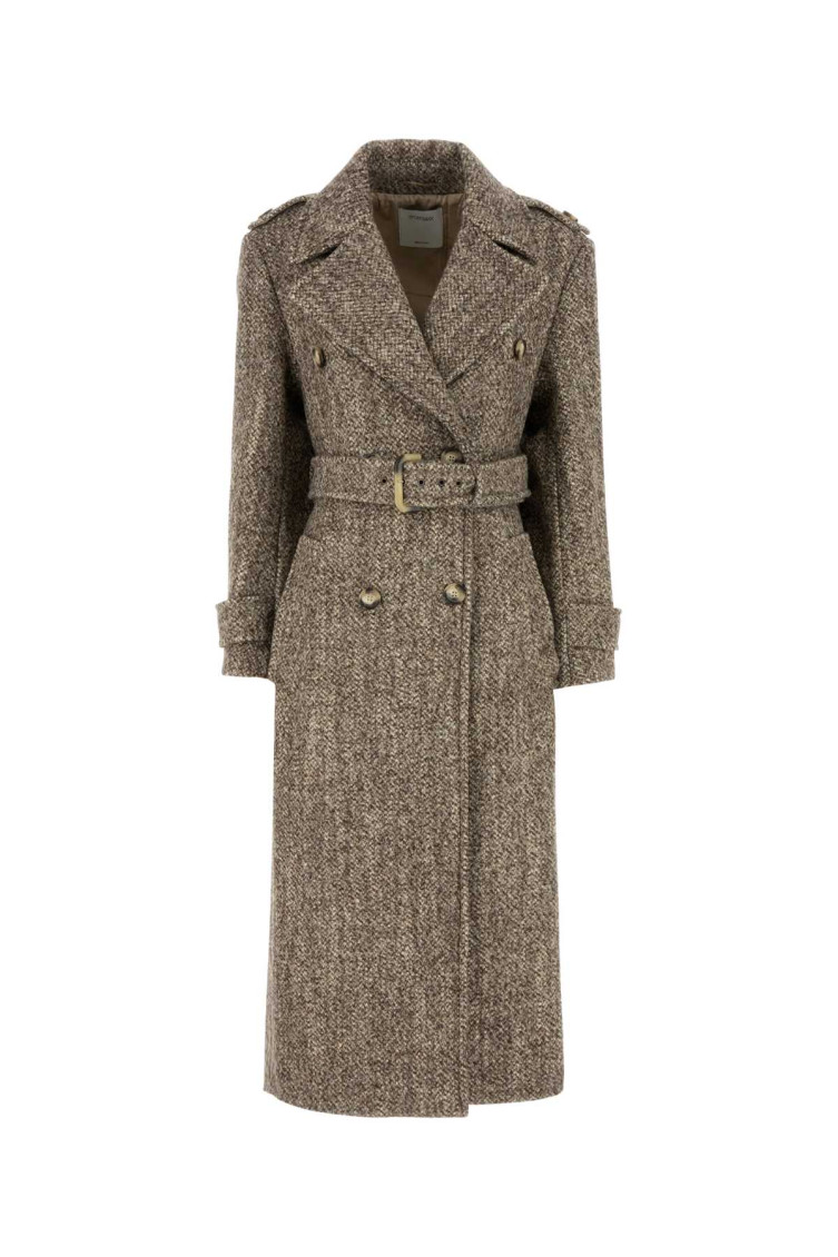 Sportmax Melange Brown Wool Blend Denaro Coat In Brown