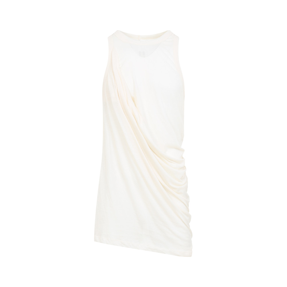 Rick Owens Draped Cotton Sleeveless Top In Neutral Palette In Beige