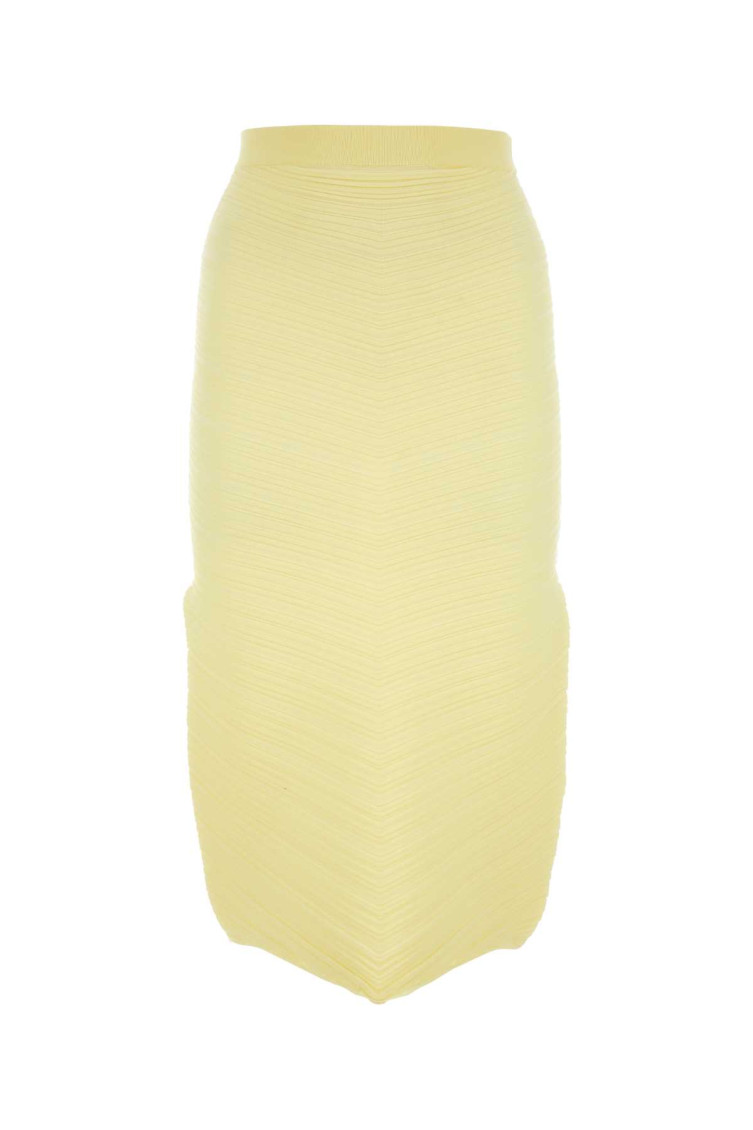 Bottega Veneta Yellow Stretch Cotton Blend Skirt In Yellow
