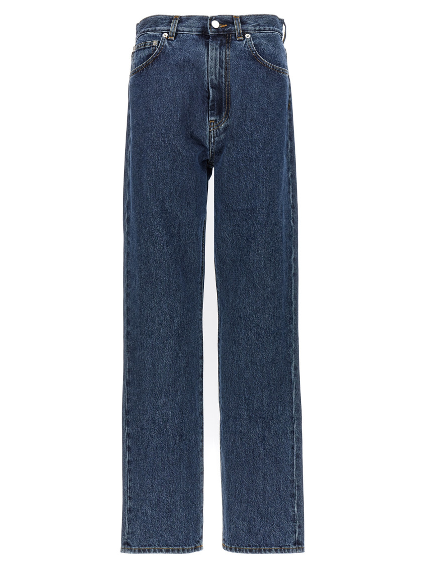 Shop Loulou Studio Blue Straight Leg Jeans