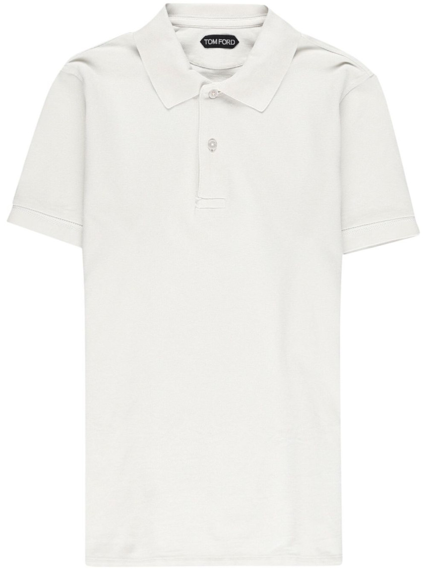 Shop Tom Ford Beige Cotton Pique Polo Shirt