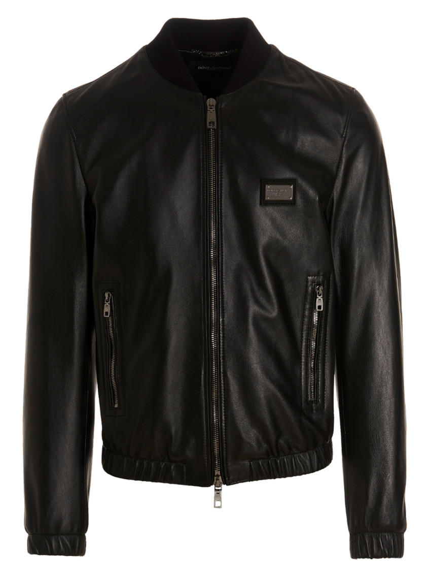 Dolce & Gabbana Black Dg Essential Bomber Jacket In Black