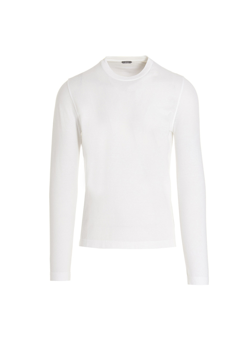 ZANONE WHITE ICE COTTON LONG-SLEEVE T-SHIRT 