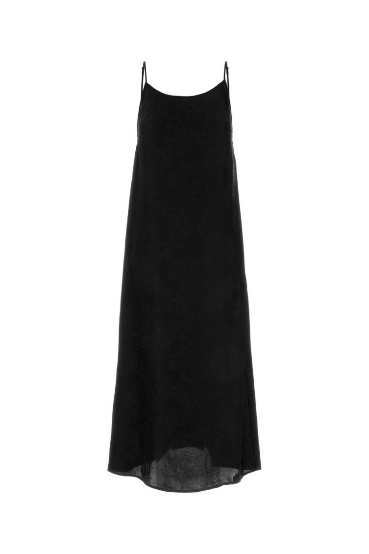 Uma Wang Black Viscose Blend Anaya Dress In Black