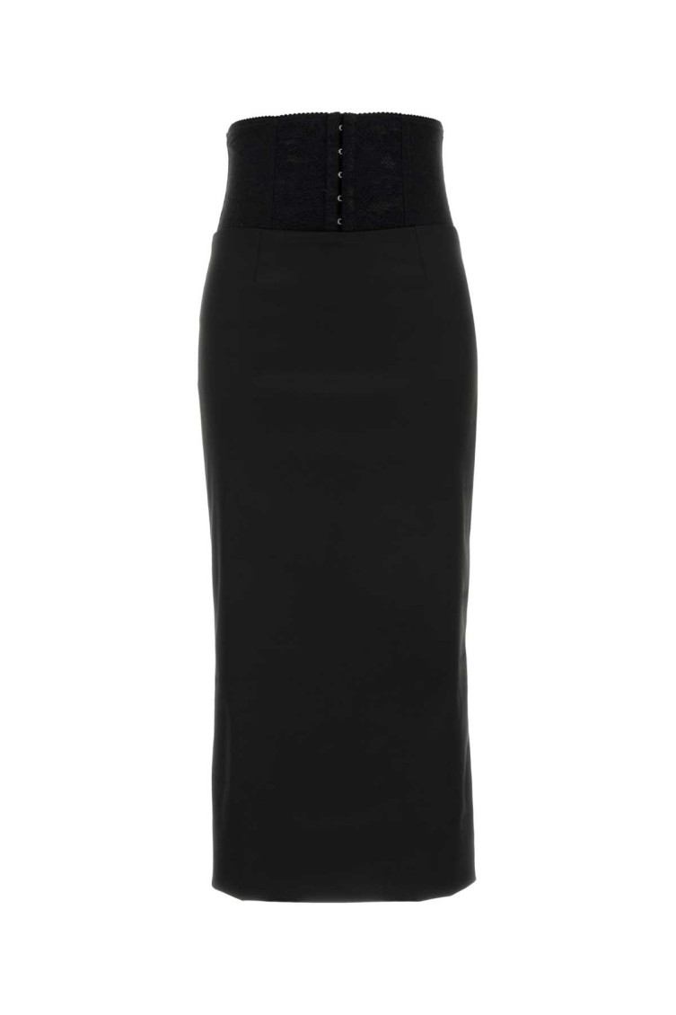 Dolce & Gabbana Skirt With Corset-style Detail In Black