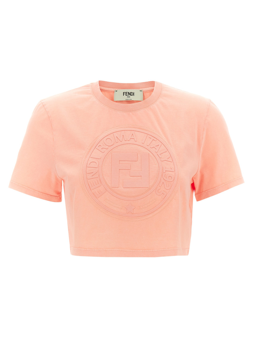 Fendi Women Pink Cotton T-shirt In Pink
