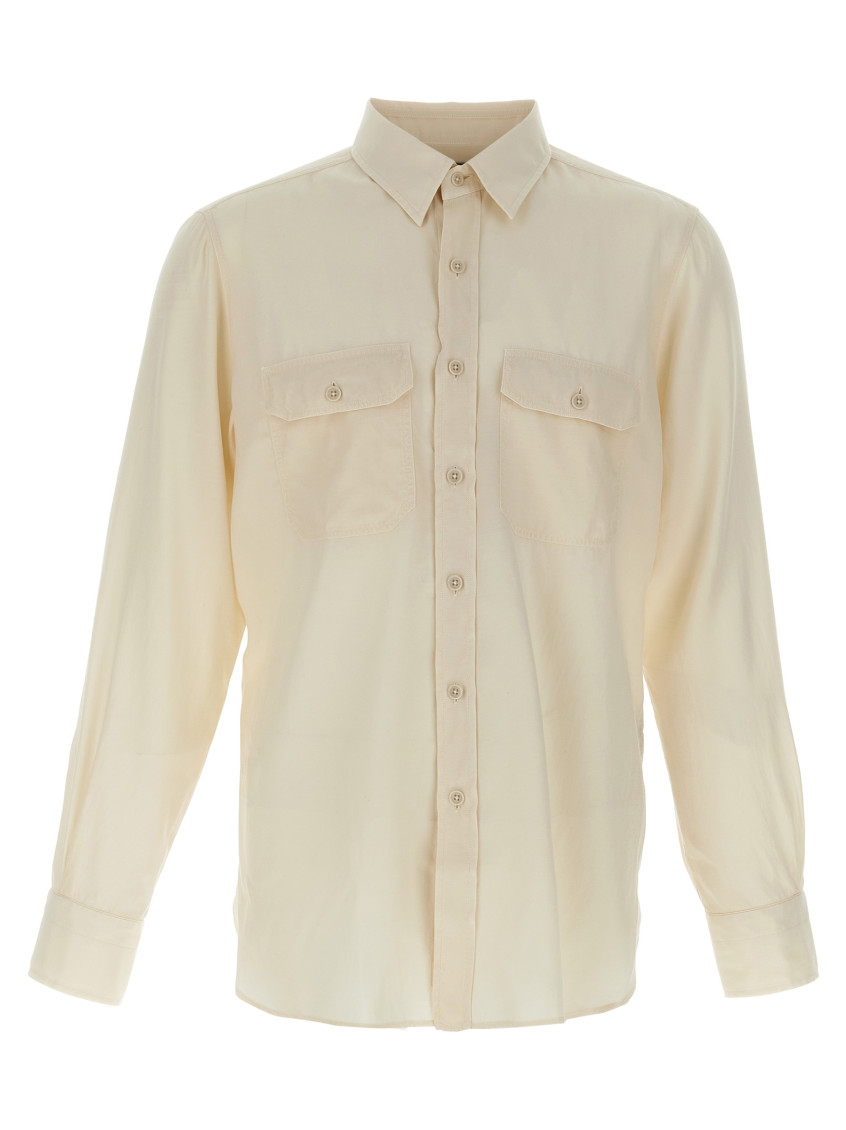 Tom Ford Fluid Light Twill Military Shirt