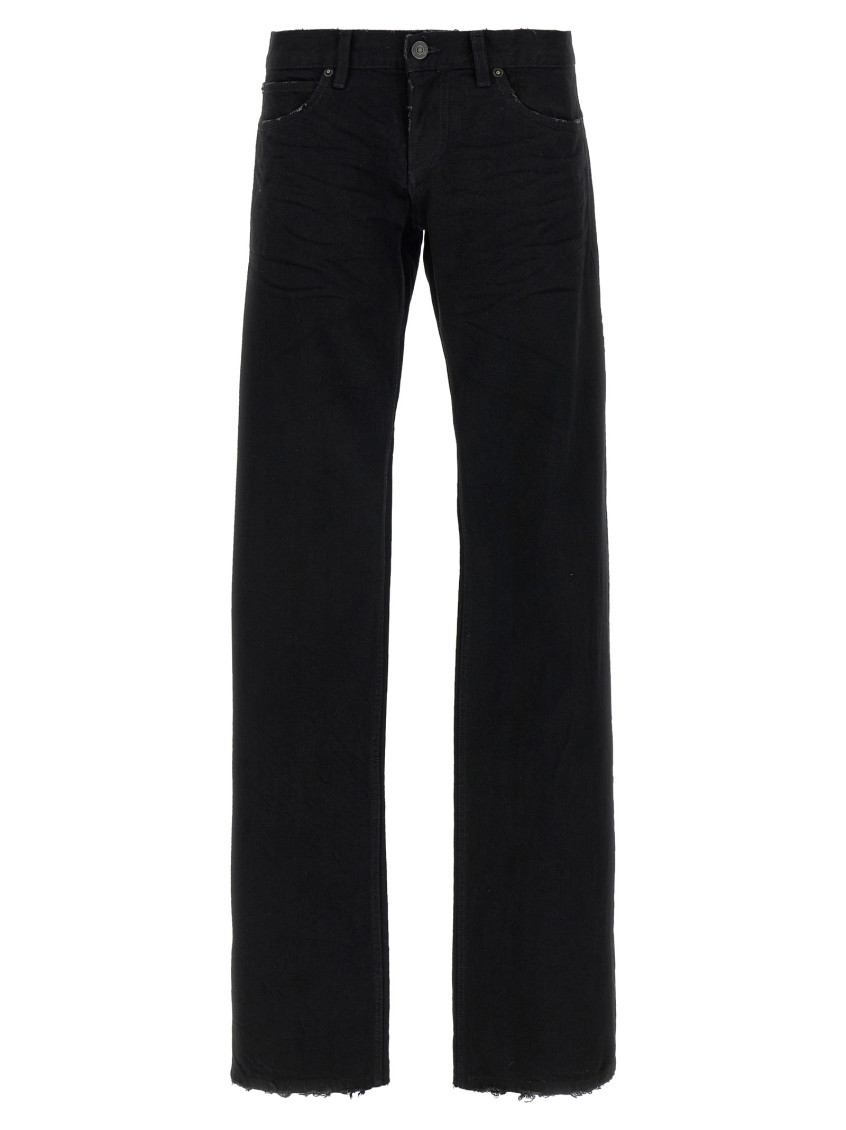 Balenciaga Fitted Low Waist Pants In Black