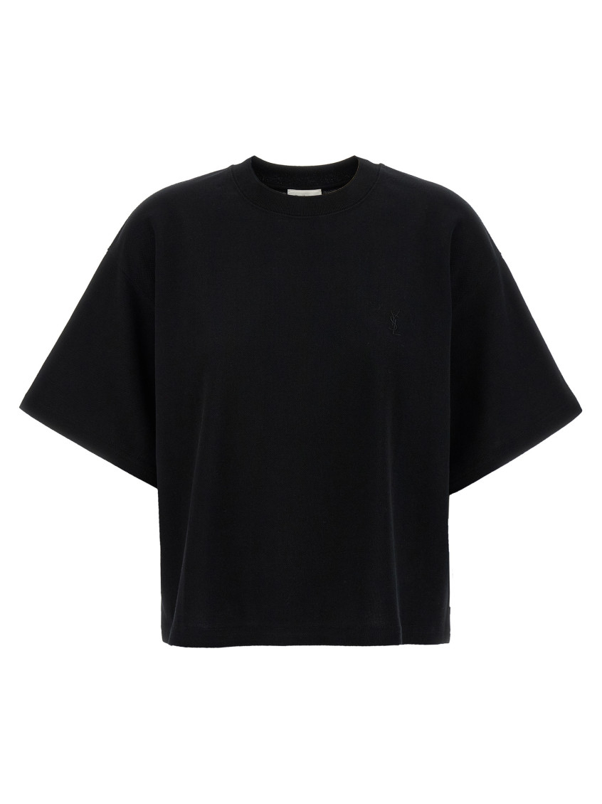 SAINT LAURENT BLACK CASSANDRA T-SHIRT