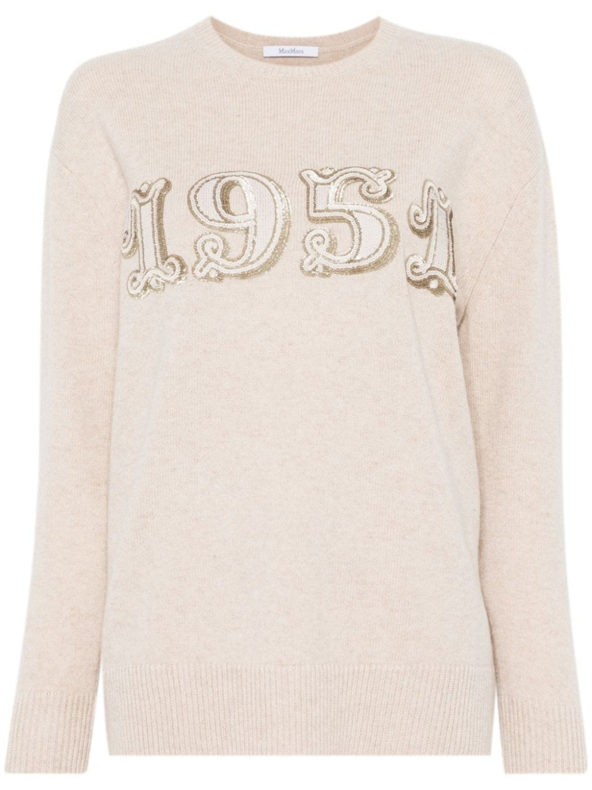 MAX MARA BEIGE WOOL AND CASHMERE BLEND SWEATER