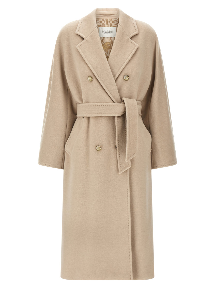 Max Mara Women's Beige Double-breasted Coat In Pink
