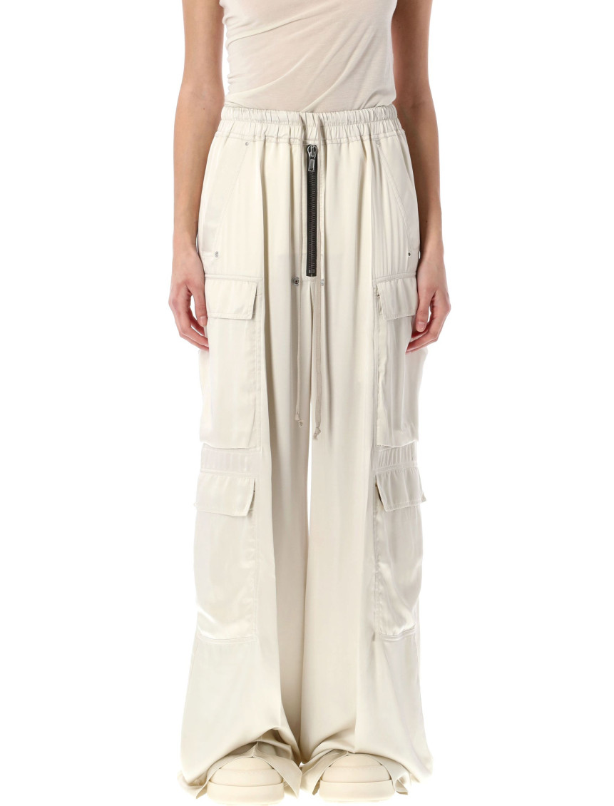 Rick Owens Dinge White Acetate Cargobelas Pants