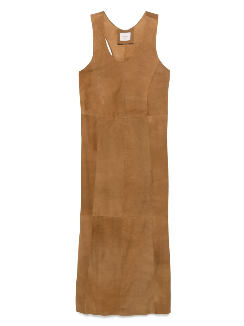 ALYSI BROWN SUEDE DRESS