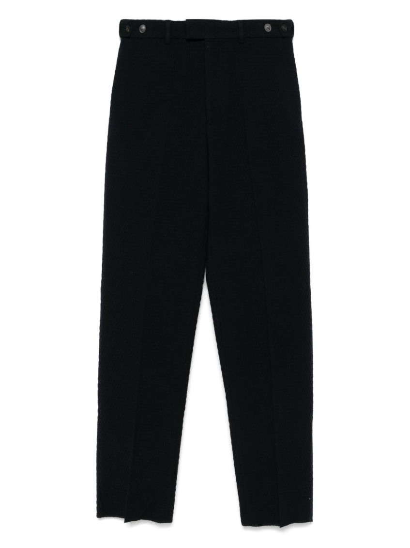 Emporio Armani Wool Trousers In Textured Fabric