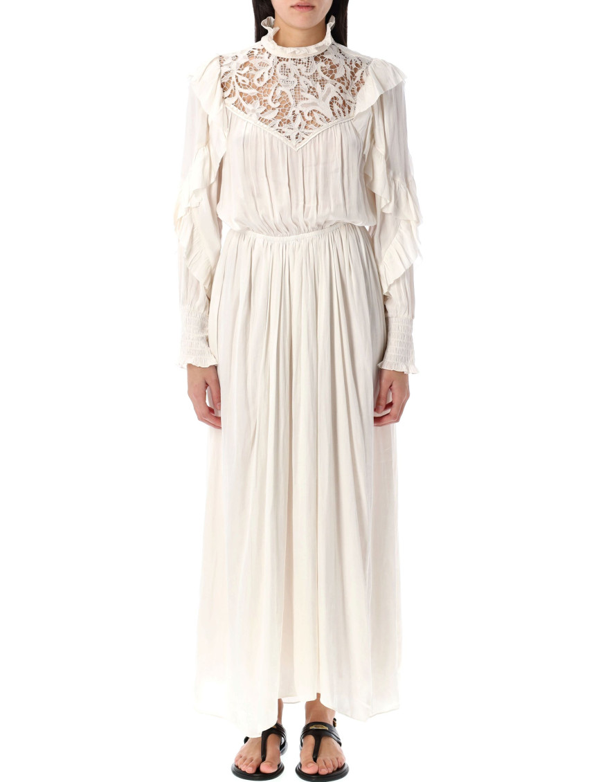 Isabel Marant Long Dress With Lace And Ruffles