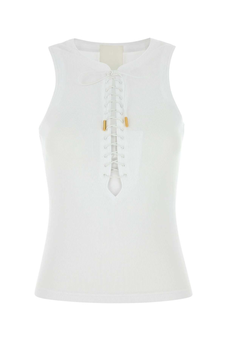 Givenchy White Stretch Cotton Tank Top