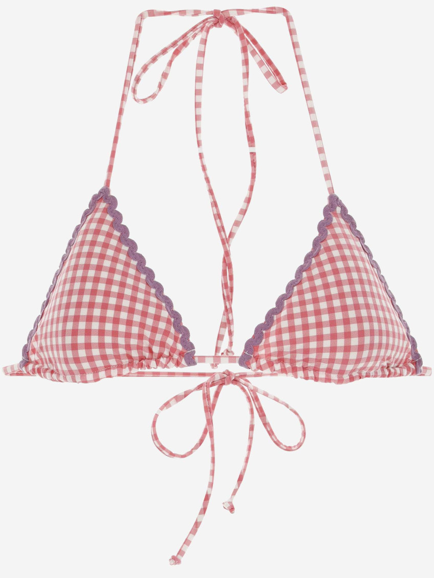 Mc2 Saint Barth Red Checked Bikini