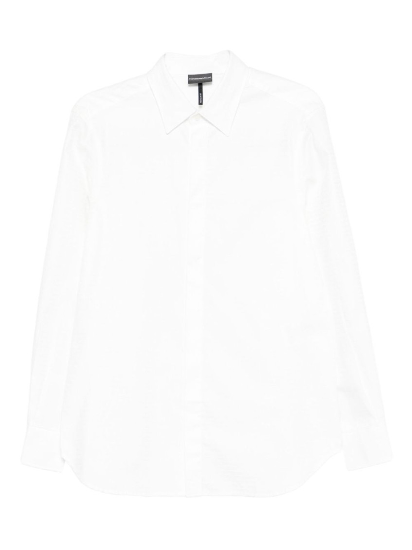 Emporio Armani Long-sleeve Button-up Shirt In White