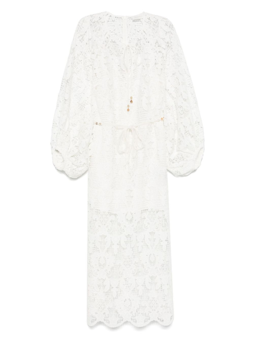 Zimmermann White Coco Lace Midi Dress
