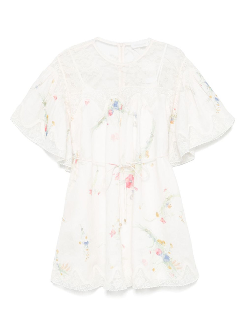 Zimmermann White Lucky Linen Mini Dress