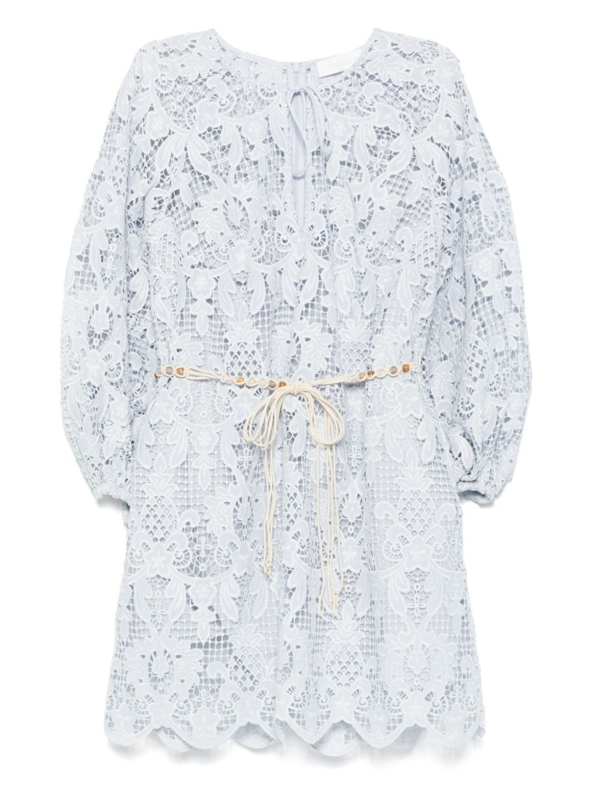 Zimmermann Sky Blue Coco Lace Mini Dress