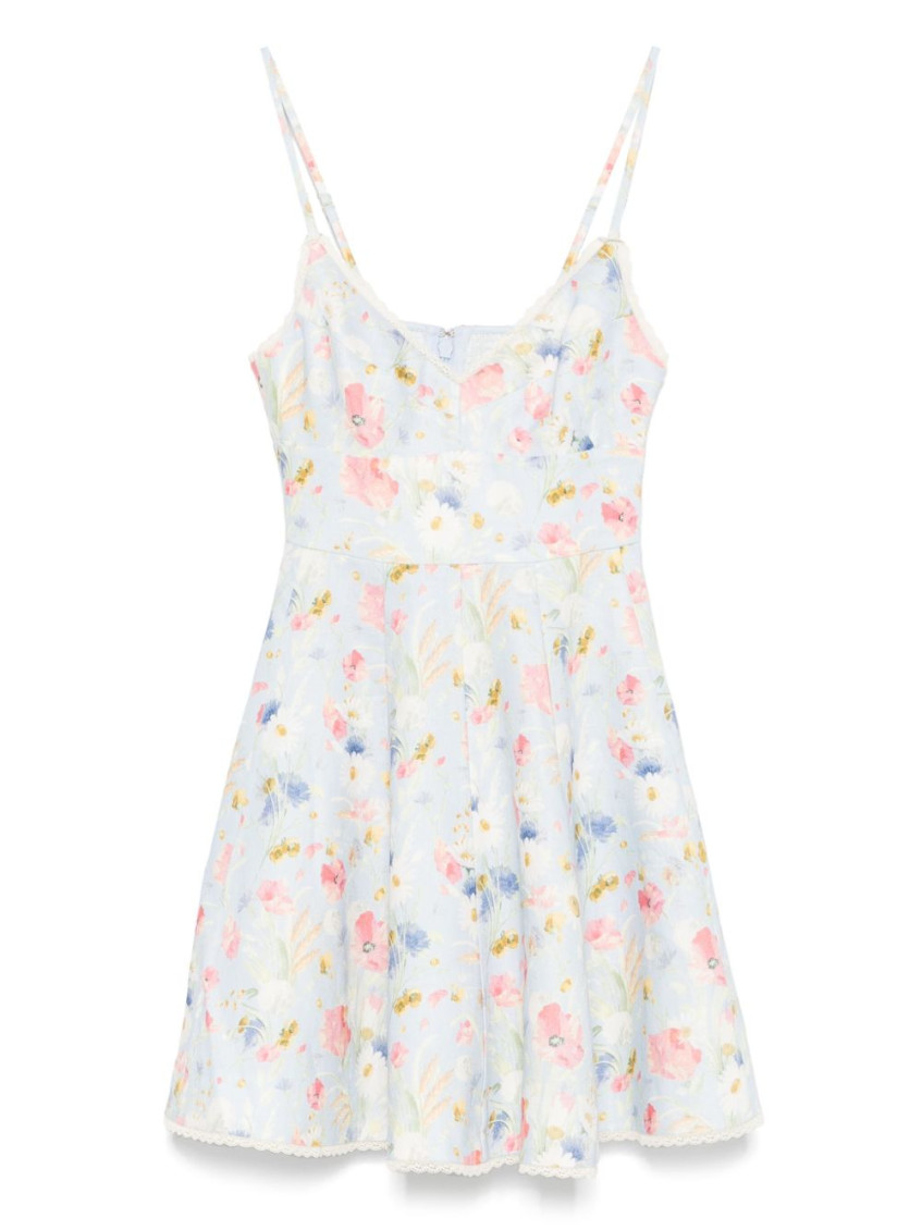 Zimmermann Sky Blue Lucky Linen Mini Dress