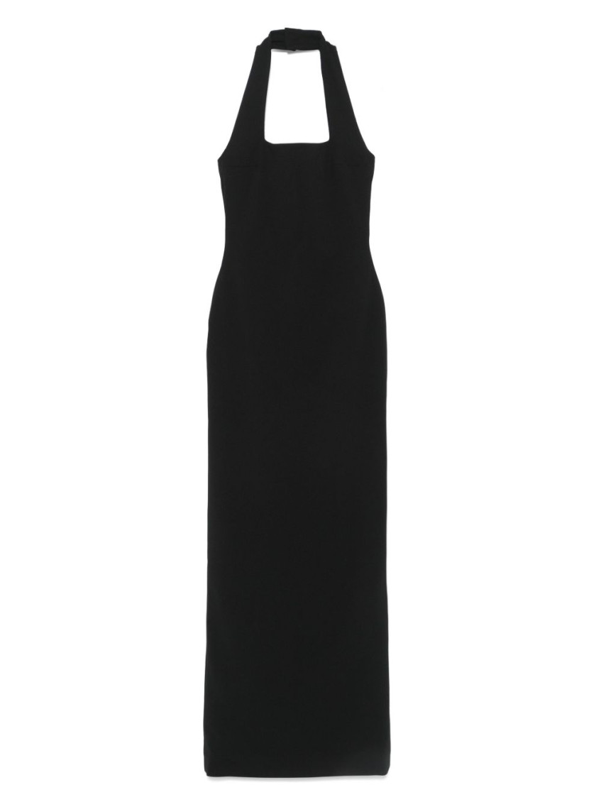 Solace London Illona Crepe Halterneck Gown In Black